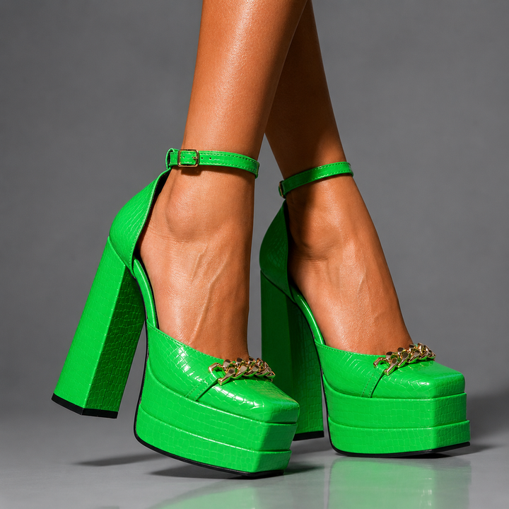 Coccodrilla Chain Platform Pumps