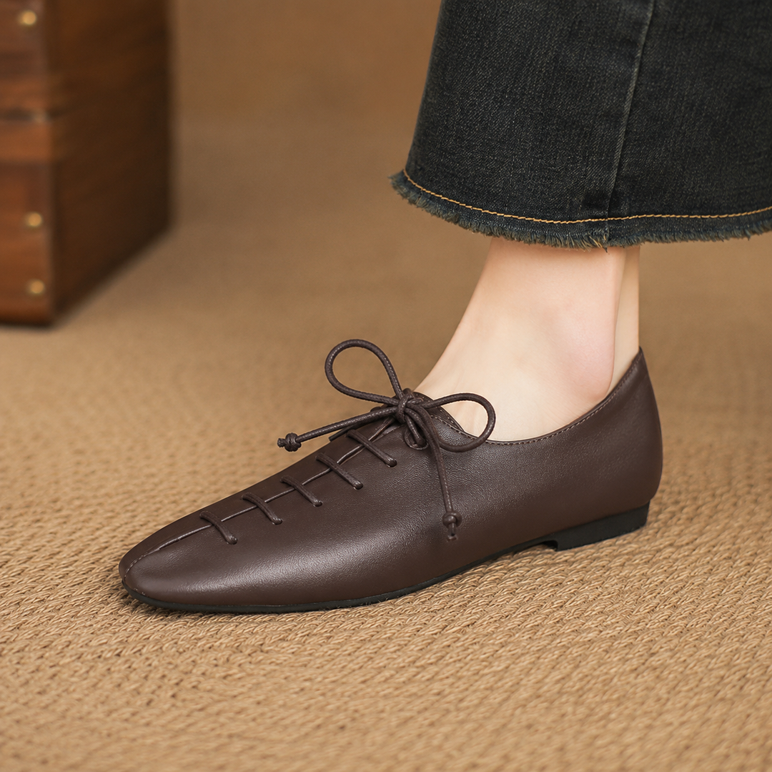 Cordella Square-Toe Leather Loafers