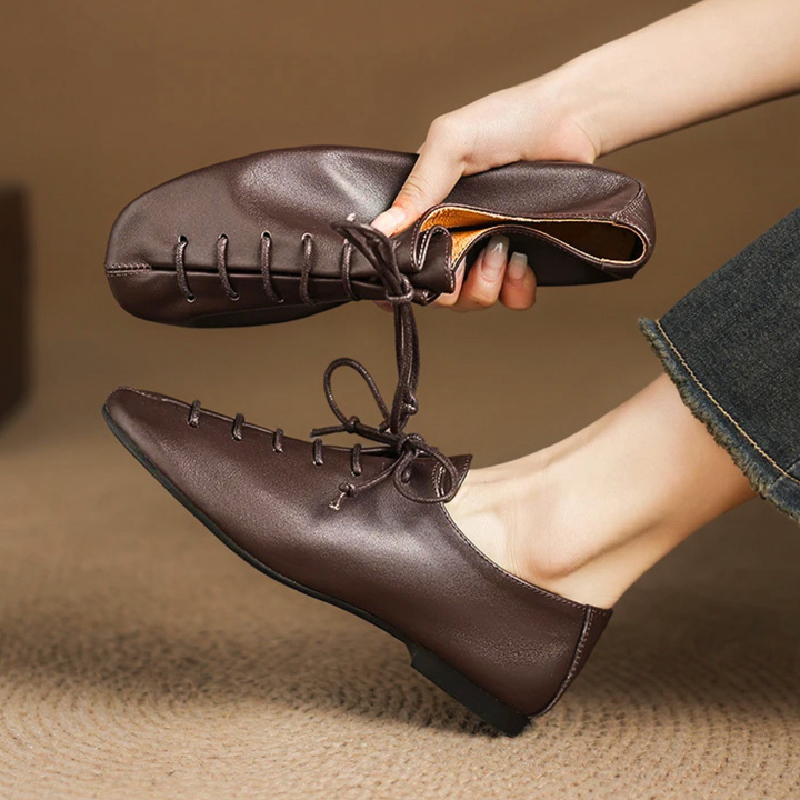 Cordella Square-Toe Leather Loafers