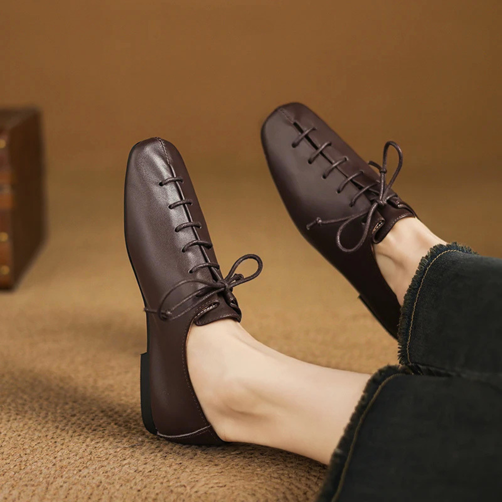 Cordella Square-Toe Leather Loafers