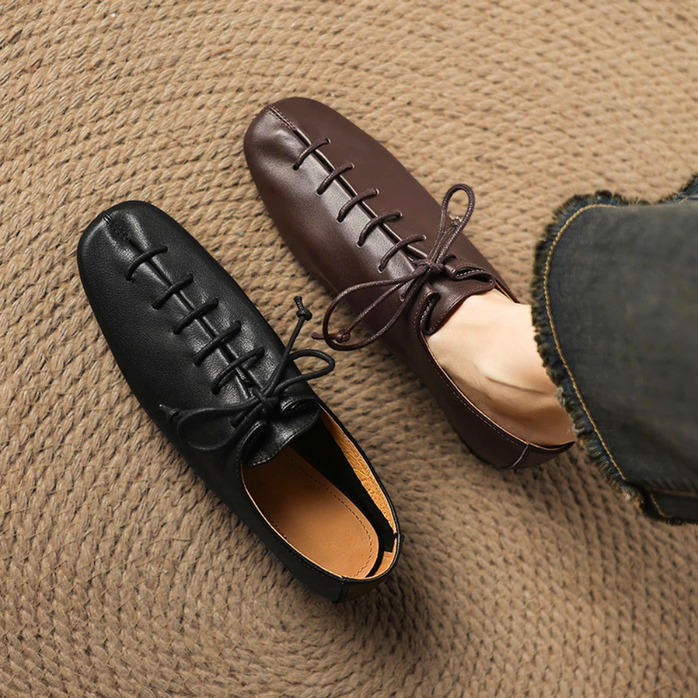 Cordella Square-Toe Leather Loafers
