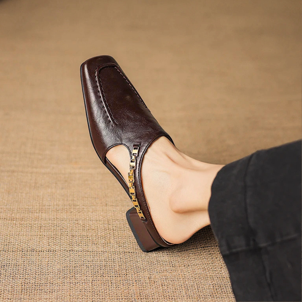 Catena Chain Leather Mules