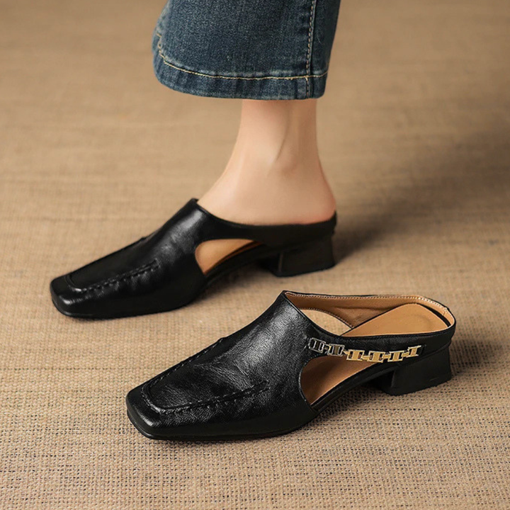 Catena Chain Leather Mules