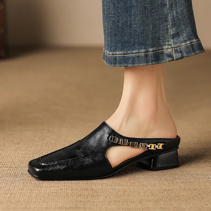 Catena Chain Leather Mules