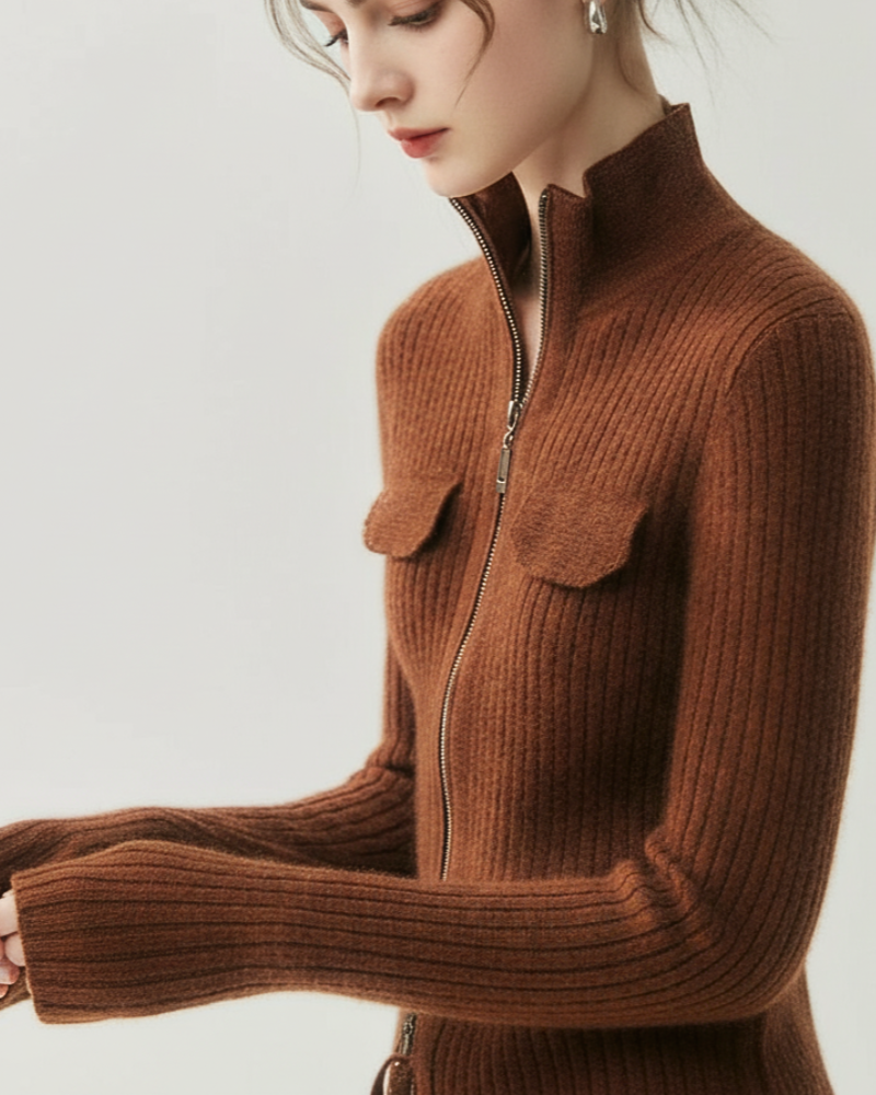 Colette Cashmere Rib Cardigan