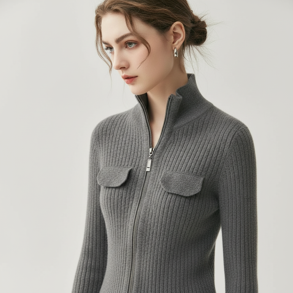 Colette Cashmere Rib Cardigan