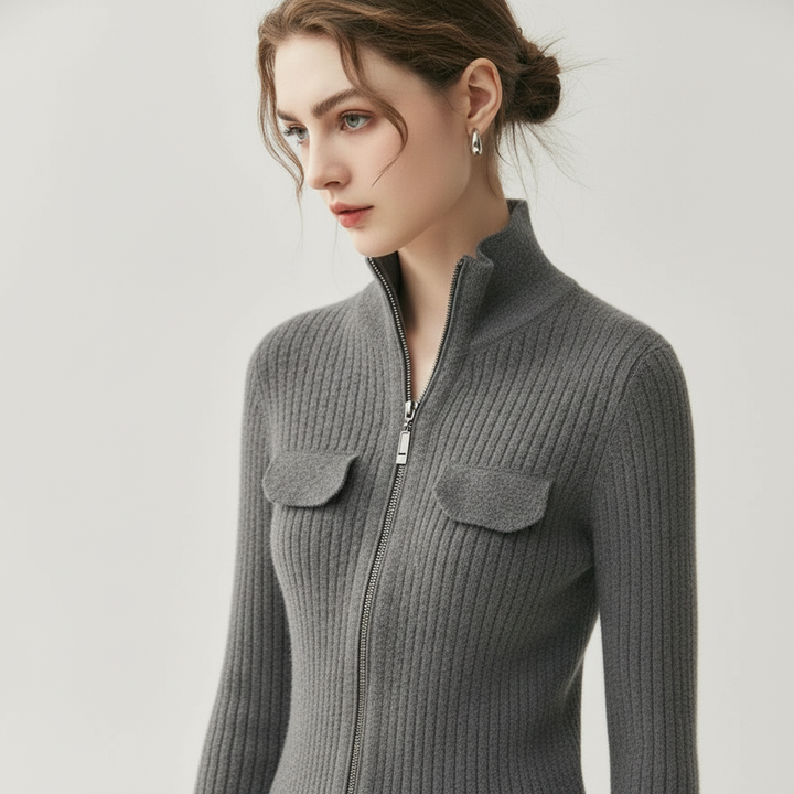 Colette Cashmere Rib Cardigan