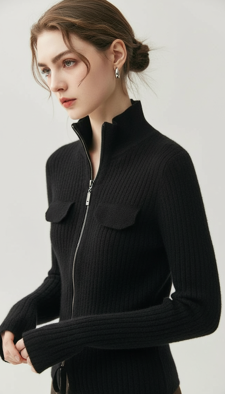 Colette Cashmere Rib Cardigan