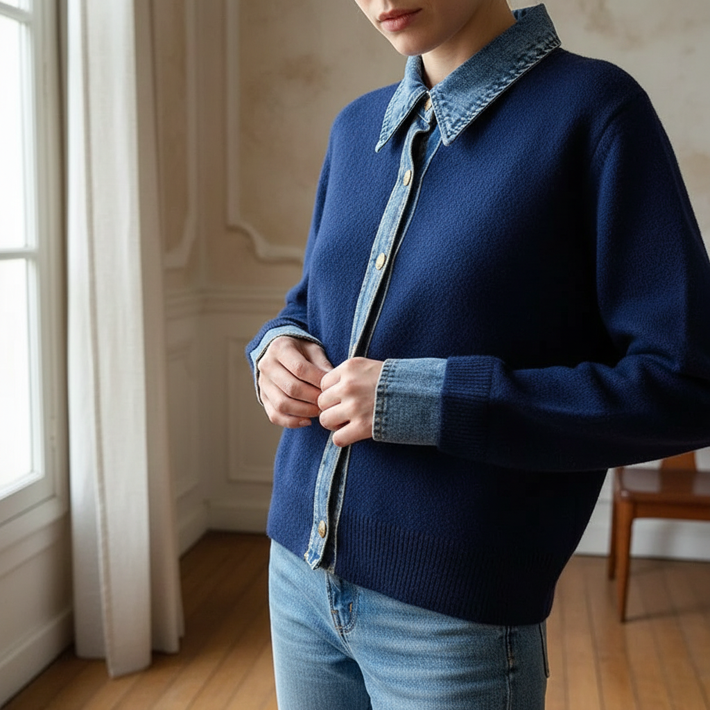 Denim Touch Cardigan
