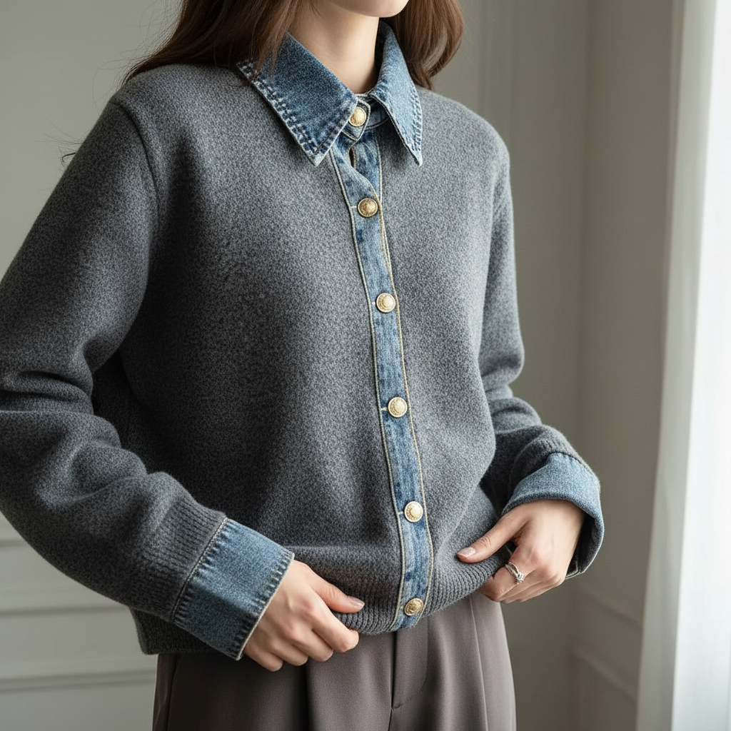 Denim Touch Cardigan