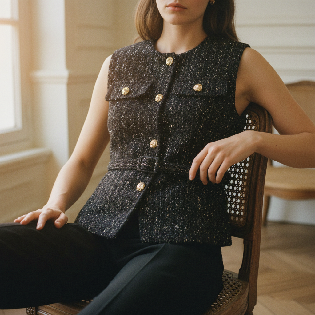 Delphine Tweed Vest