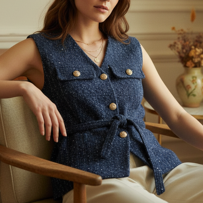 Delphine Tweed Vest