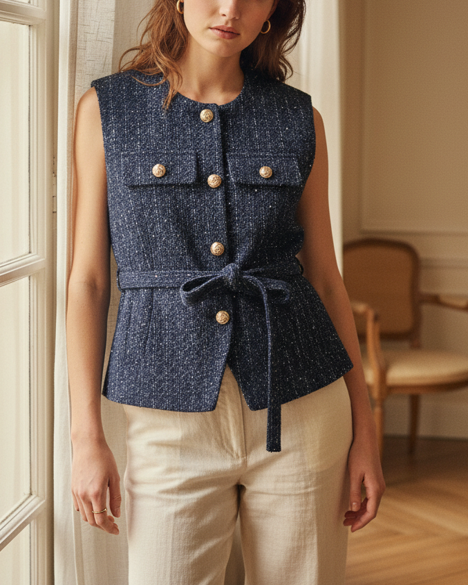 Delphine Tweed Vest