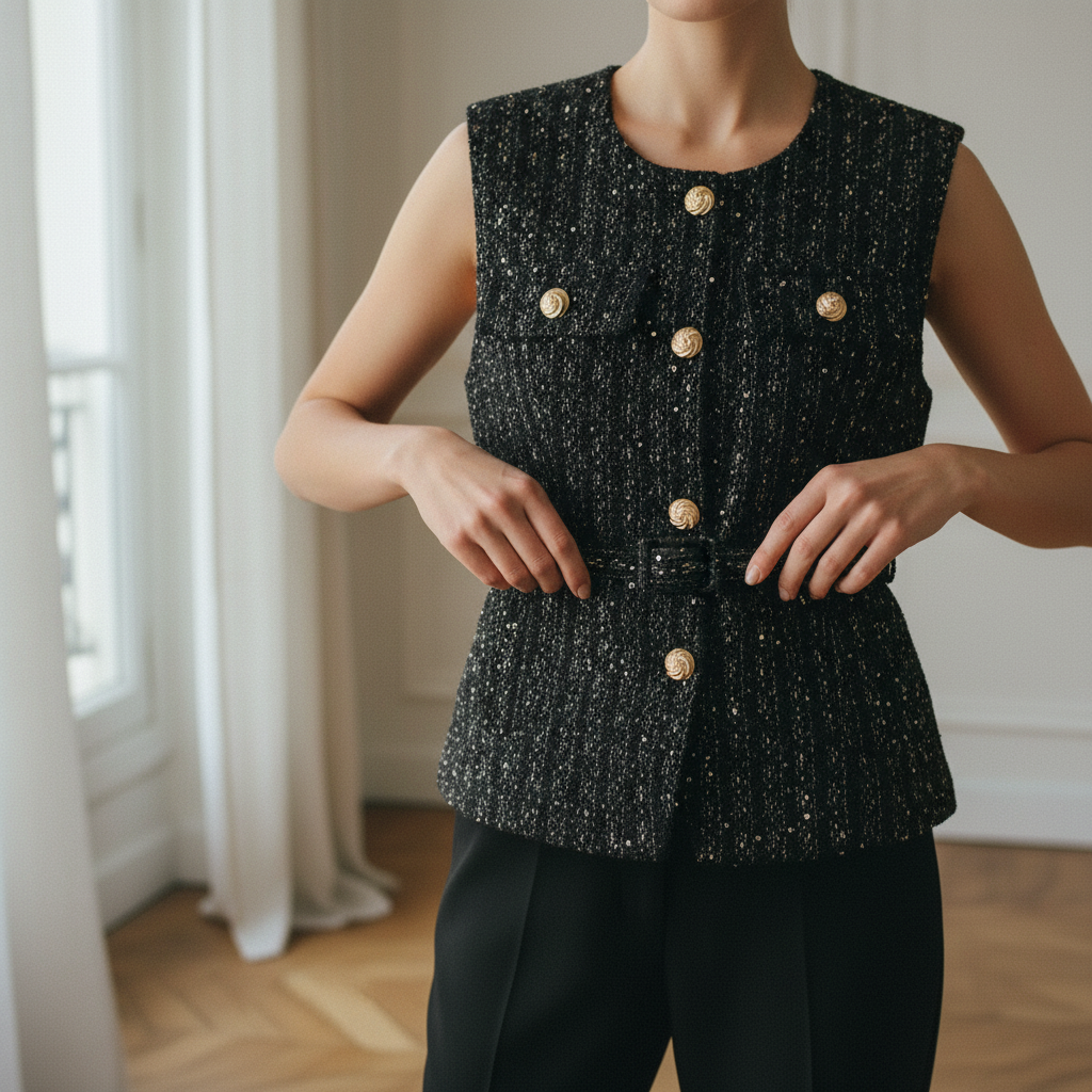 Delphine Tweed Vest