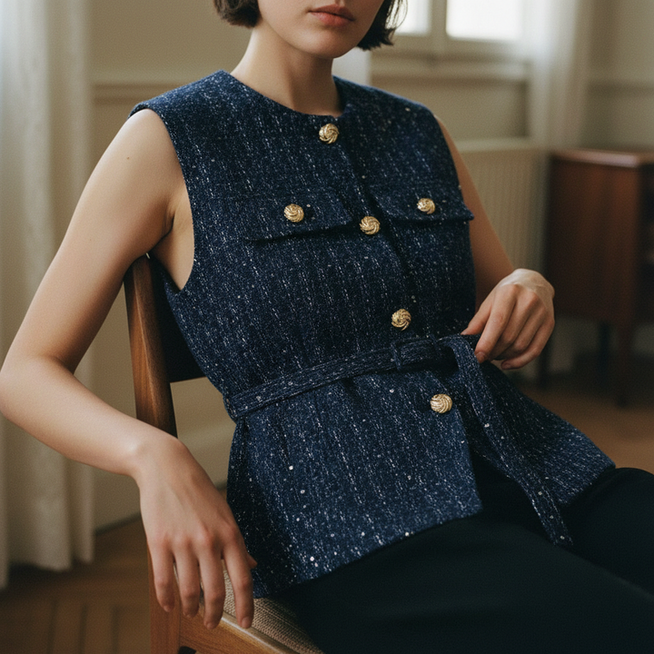 Delphine Tweed Vest