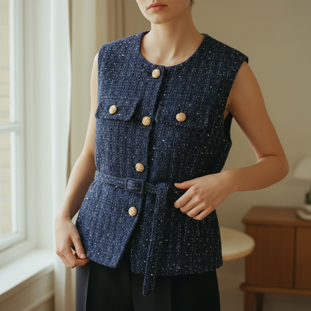 Delphine Tweed Vest