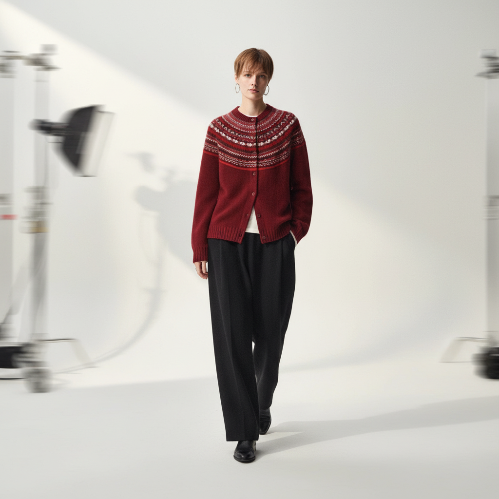 Fair Isle 100% Merino Cardigan