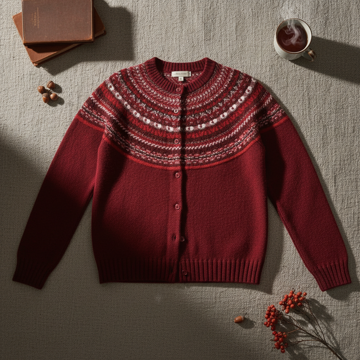 Fair Isle 100% Merino Cardigan