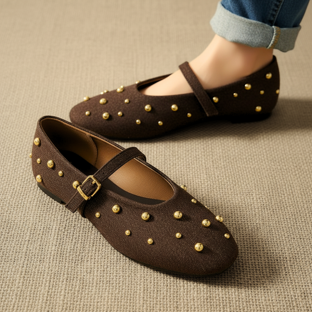 Goldrush Studded Flats