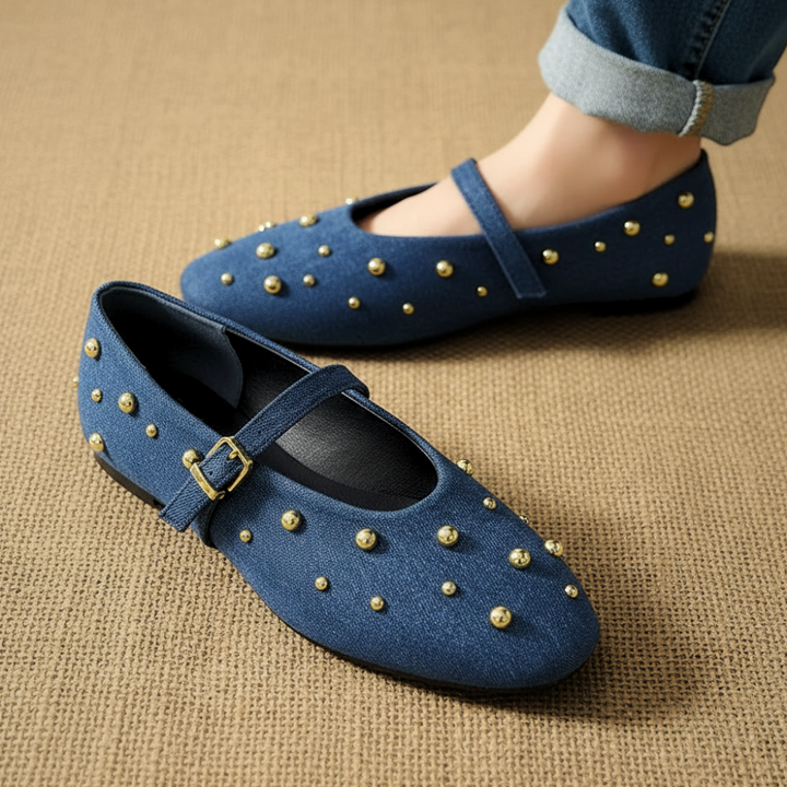 Goldrush Studded Flats