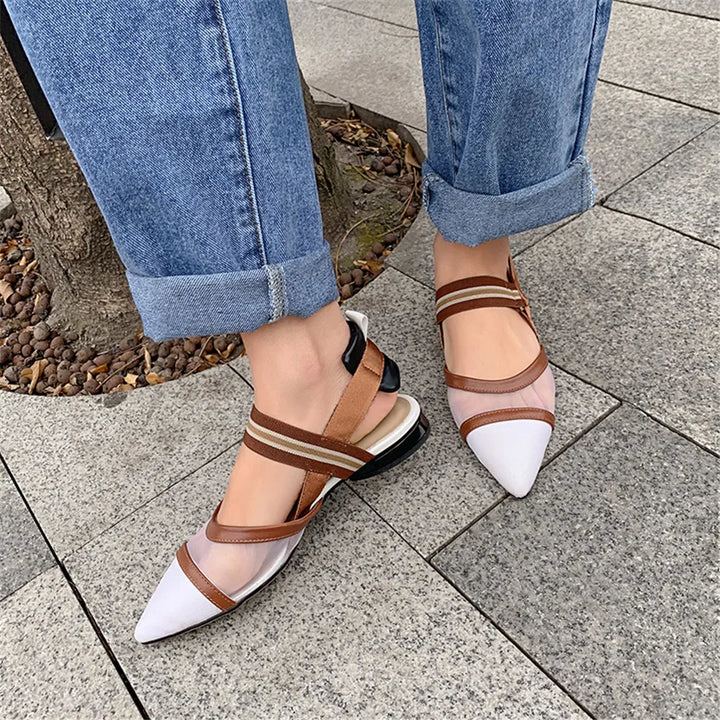 Mosaic Leather Slingbacks