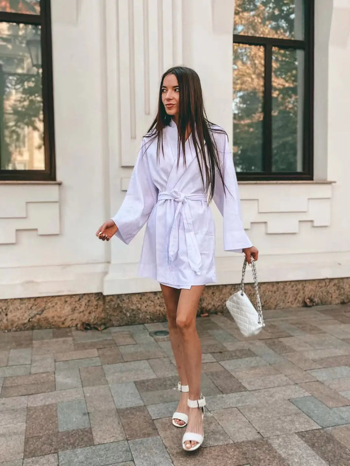 Amalfi Linen Wrap Robe