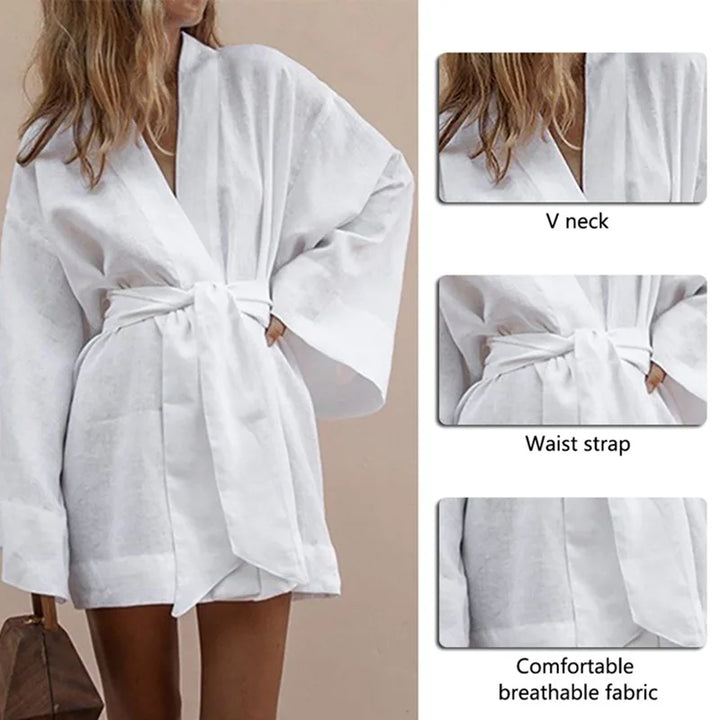 Amalfi Linen Wrap Robe