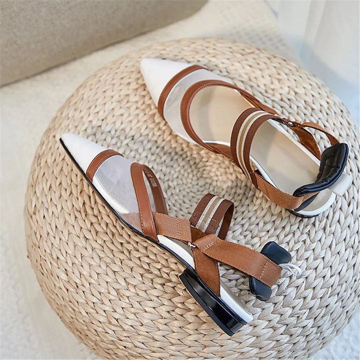 Mosaic Leather Slingbacks