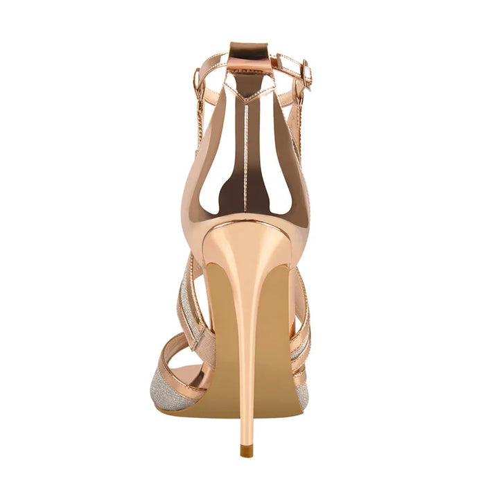 Sciantosa Glitter Cross-Strap Stilettos