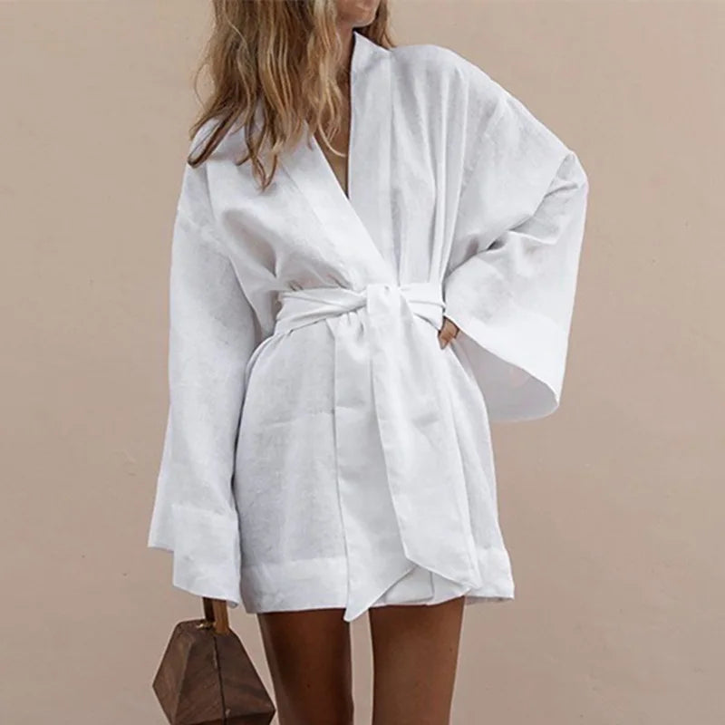 Amalfi Linen Wrap Robe