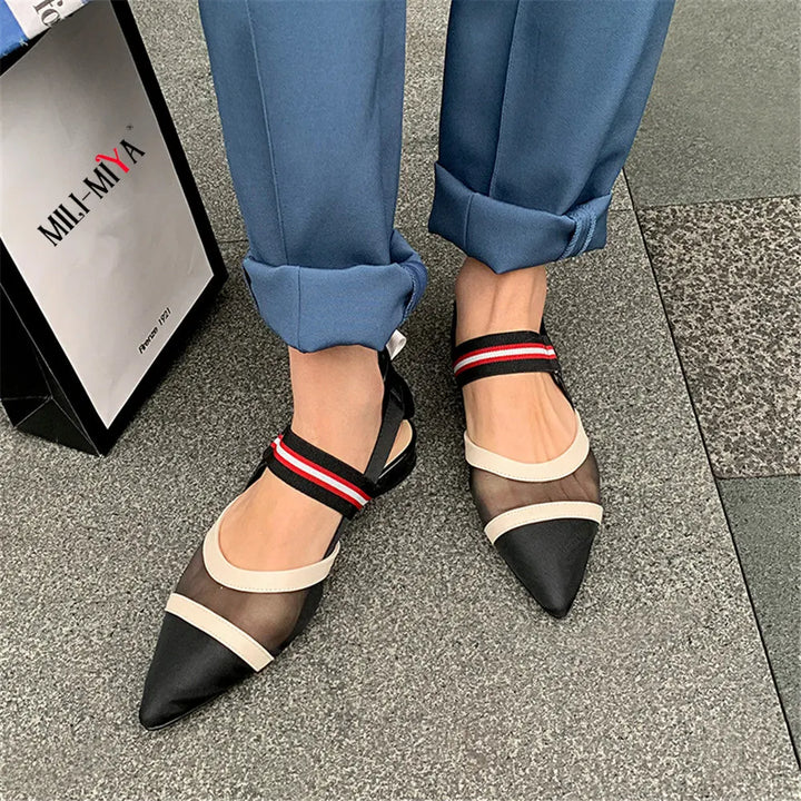 Mosaic Leather Slingbacks