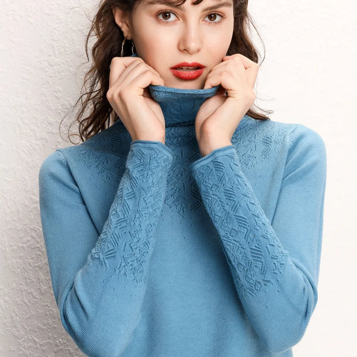 Cashmere Carved Knit Sweater