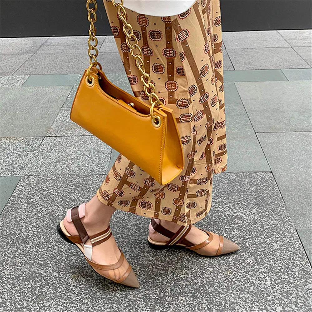 Mosaic Leather Slingbacks