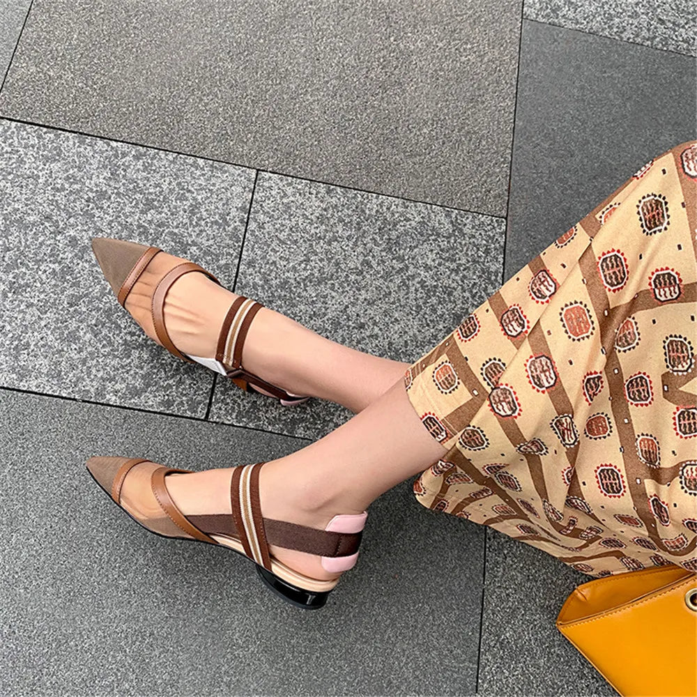 Mosaic Leather Slingbacks