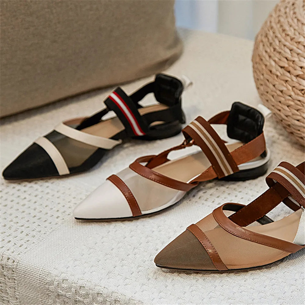 Mosaic Leather Slingbacks