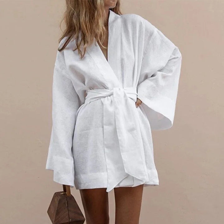 Amalfi Linen Wrap Robe