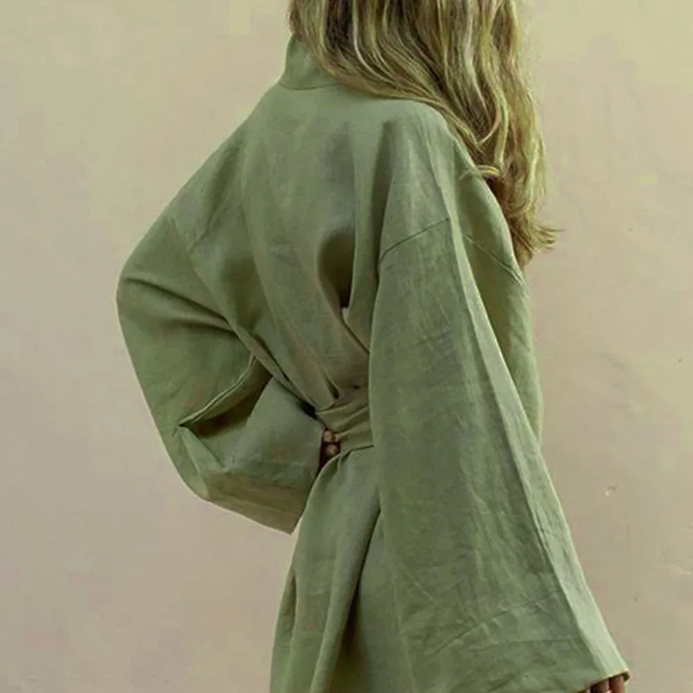 Amalfi Linen Wrap Robe