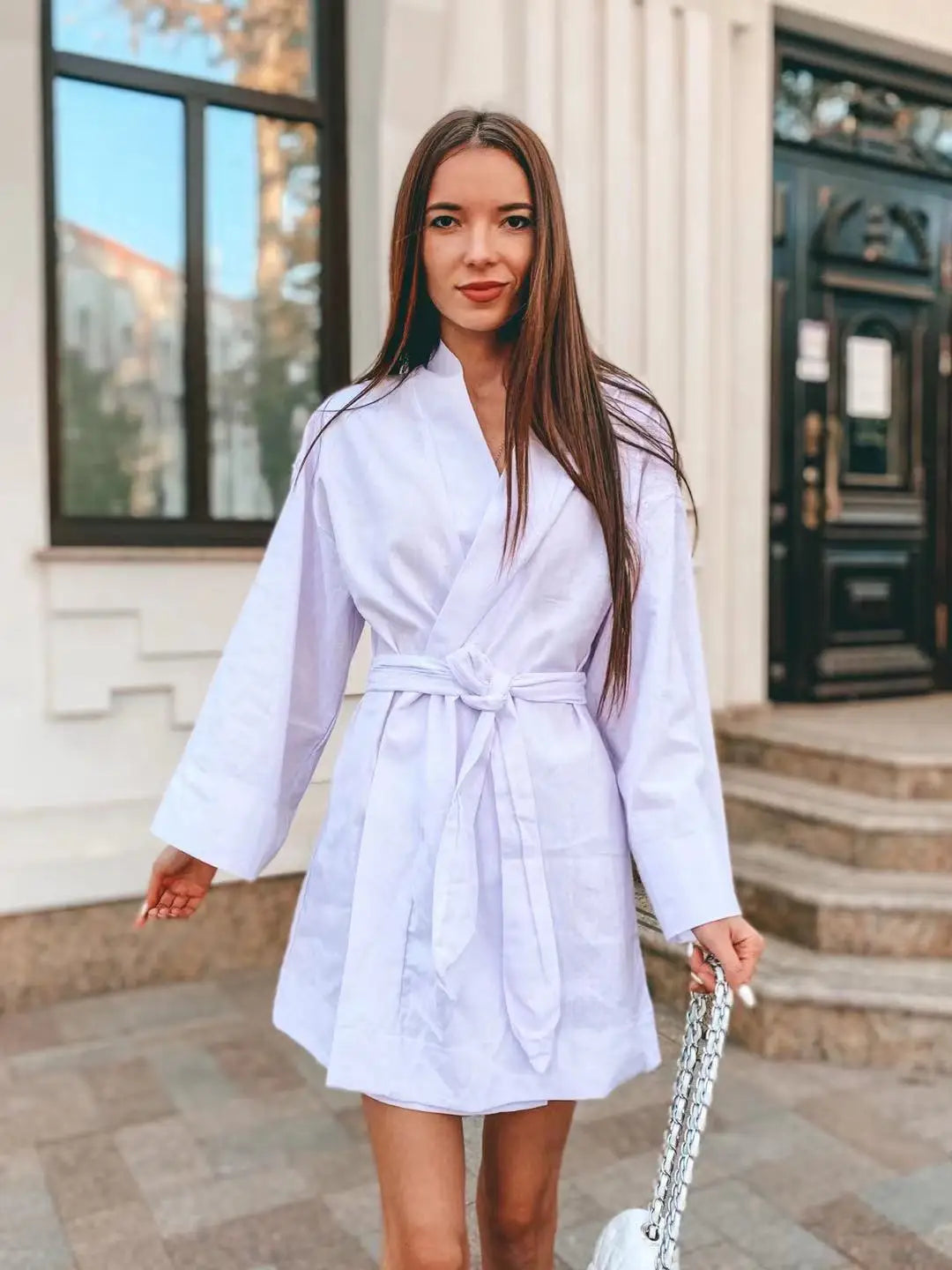 Amalfi Linen Wrap Robe
