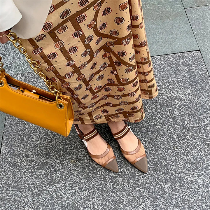 Mosaic Leather Slingbacks