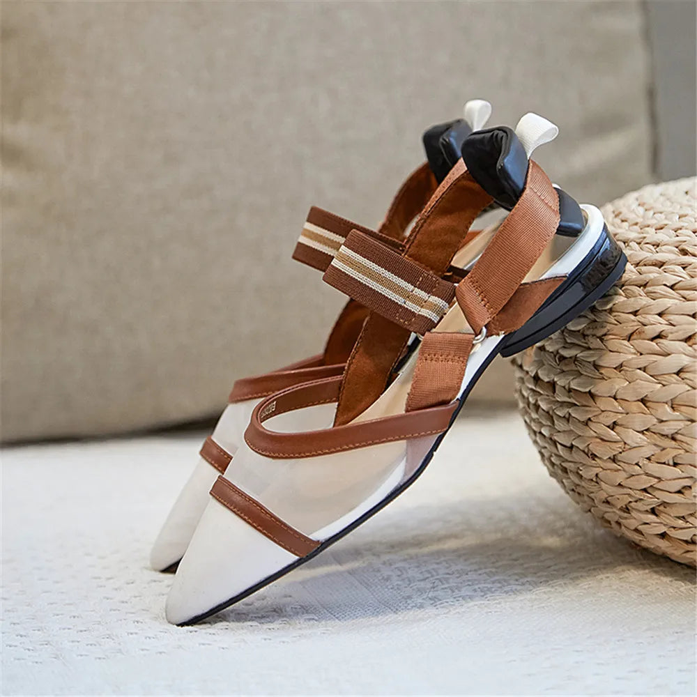 Mosaic Leather Slingbacks