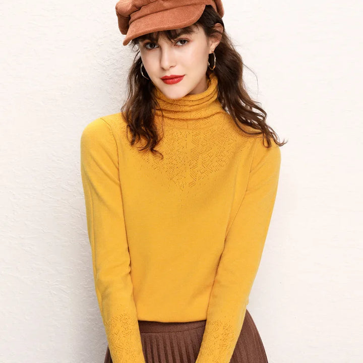 Cashmere Carved Knit Sweater
