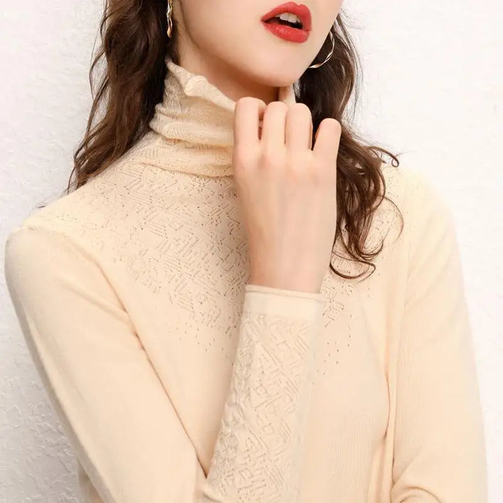 Cashmere Carved Knit Sweater