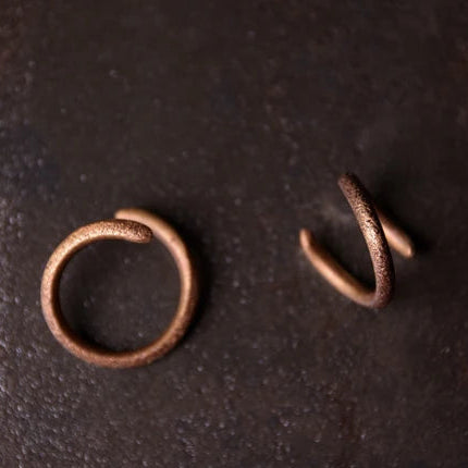 Patina Spiral Copper Ring