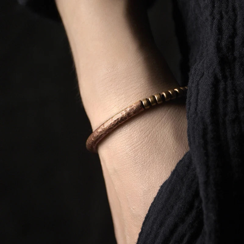 Patina Hammered Copper Bracelet