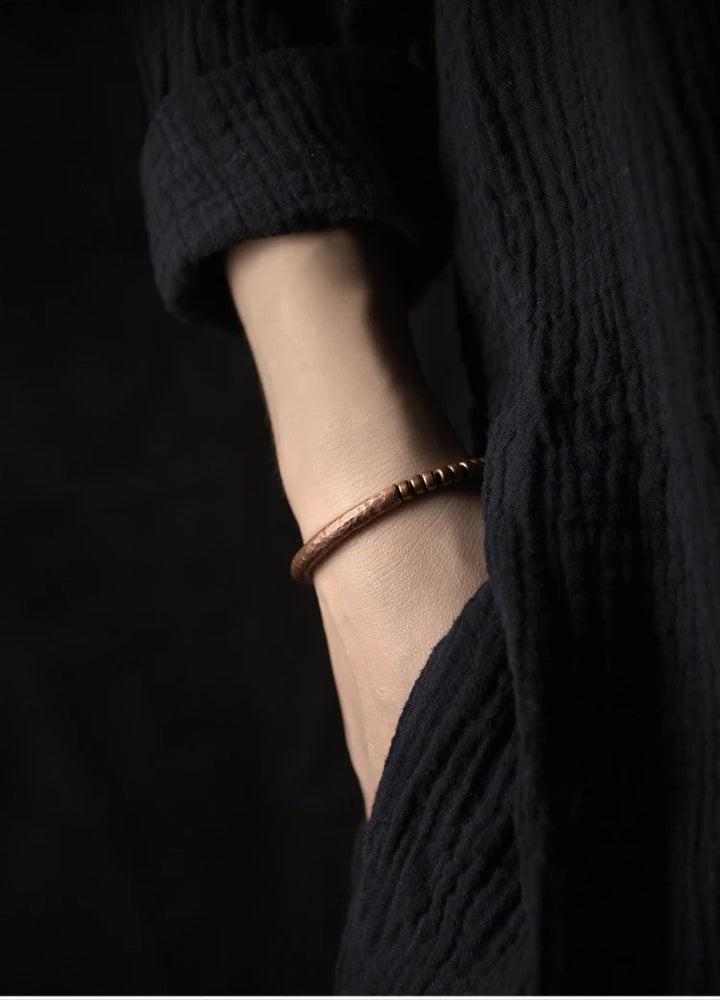 Patina Hammered Copper Bracelet