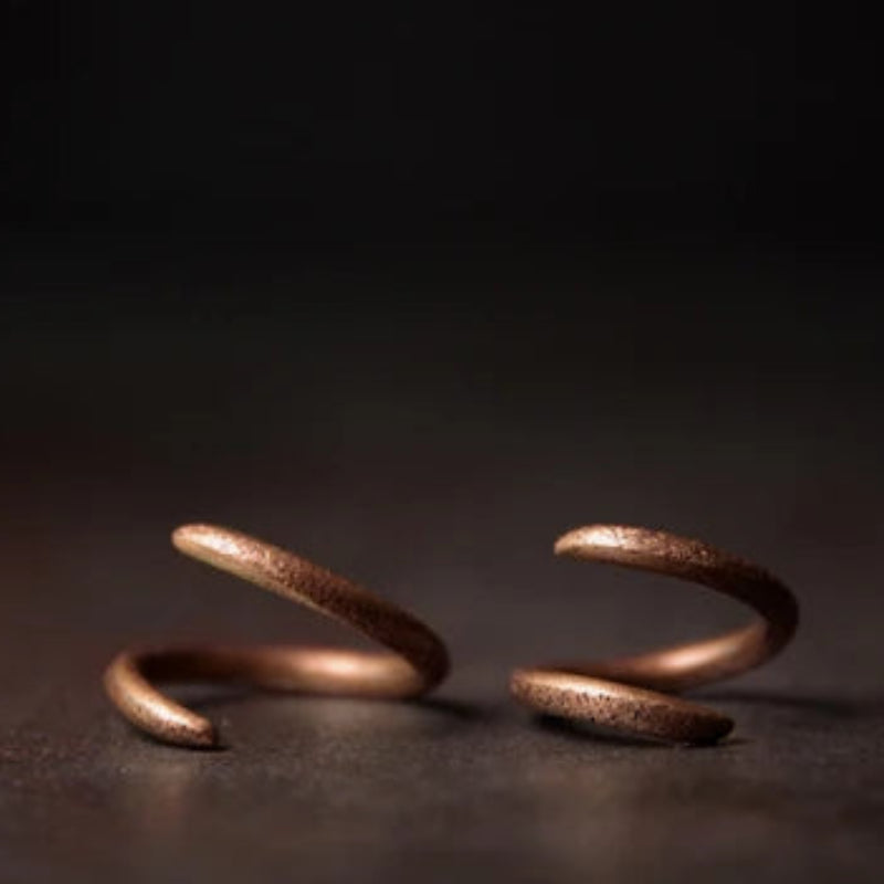 Patina Spiral Copper Ring