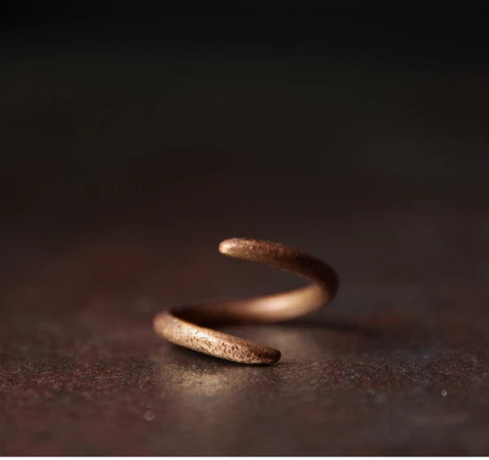 Patina Spiral Copper Ring