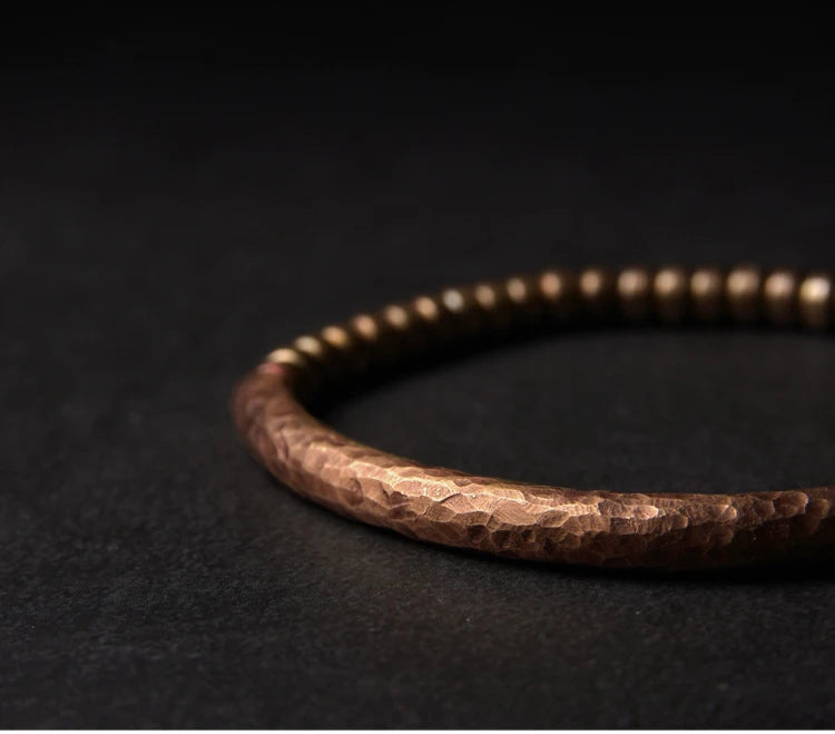 Patina Hammered Copper Bracelet