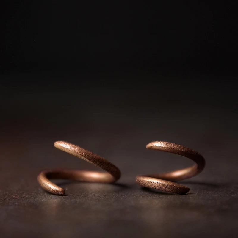 Patina Spiral Copper Ring