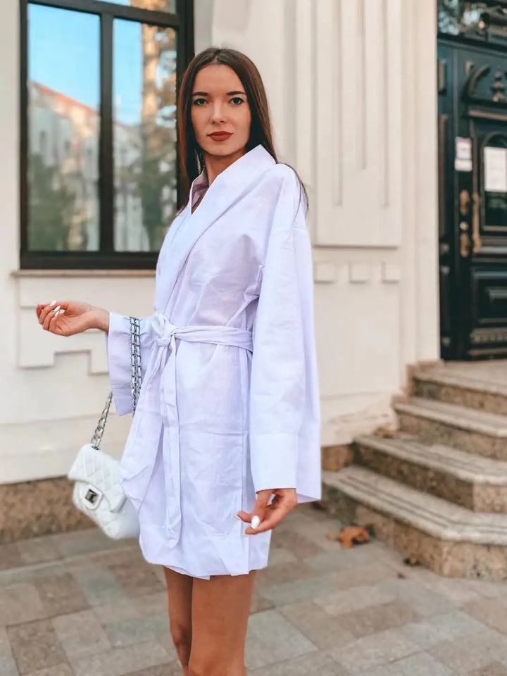 Amalfi Linen Wrap Robe